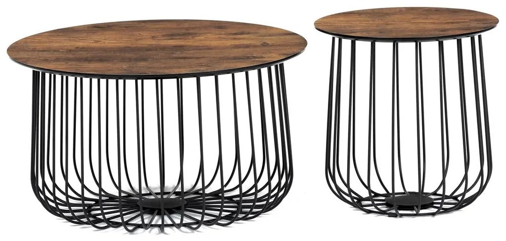 Set 2 măsuțe de cafea Adelantarla (old style wood). 1121139