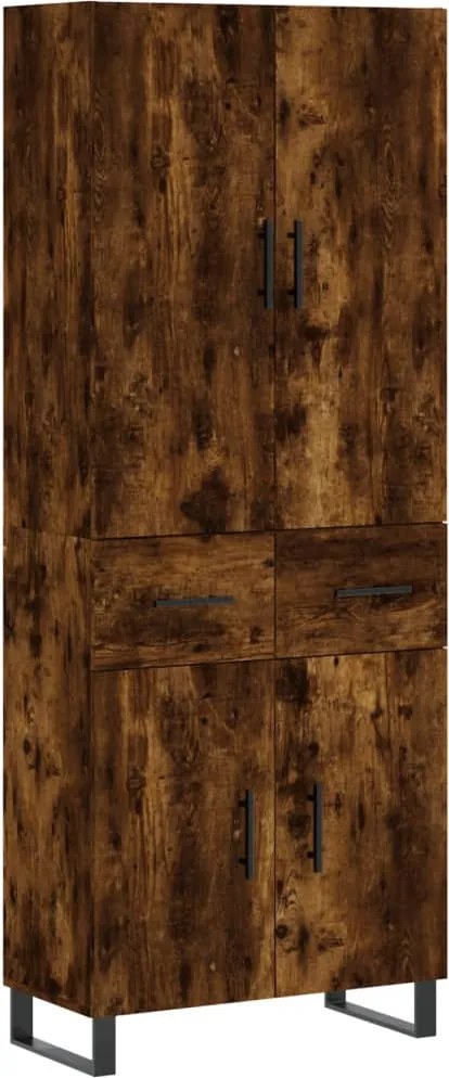 vidaXL Dulap înalt, stejar fumuriu, 69,5x34x180, lemn compozit