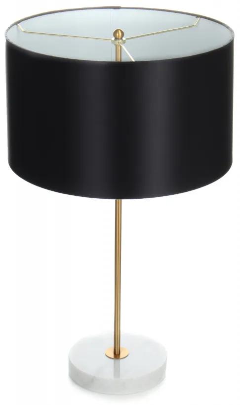 Lampa decorativa din metal/marmura Piona neagra / aurie, doua becuri