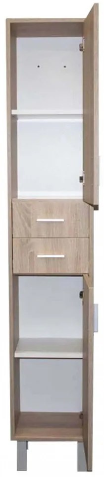 Dulap înalt Nerva 35 cu 2 uși, 2 sertare, stejar Sonoma