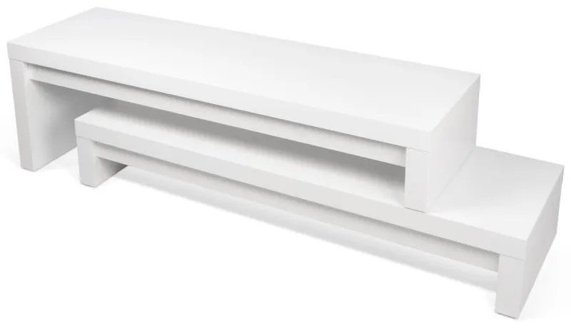 Masă TV reglabilă TemaHome Cliff Walnut, alb