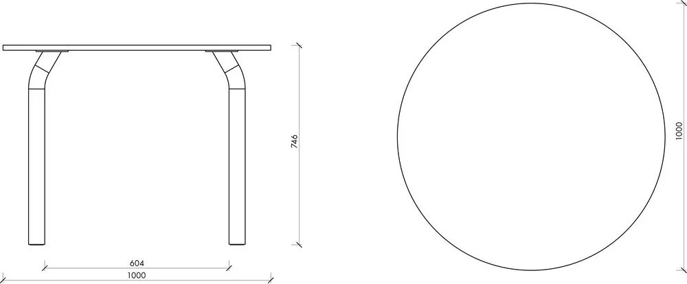 Masă de dining rotundă ø 100 cm Meko – noo.ma