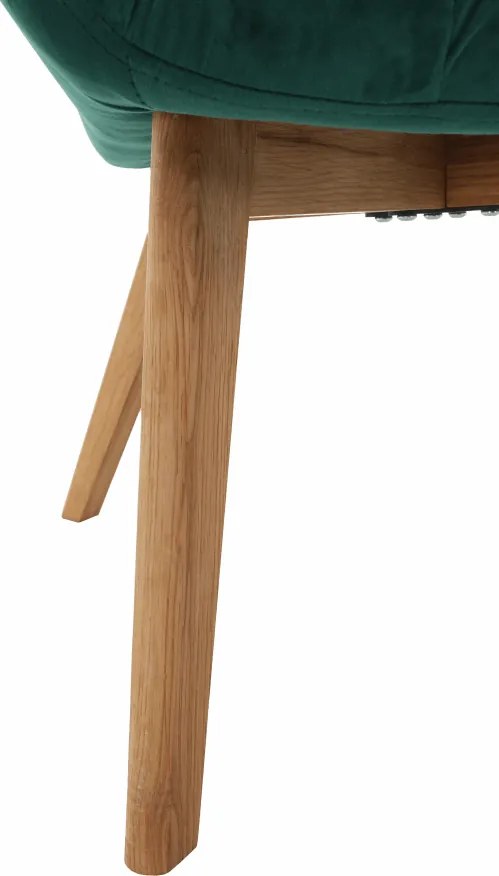 Fotoliu de design, catifea Velvet smarald/stejar, KOMODO
