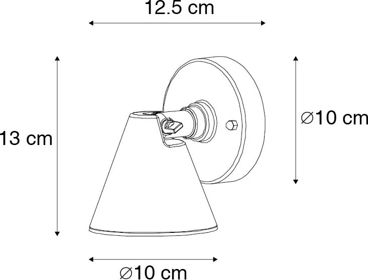 Lampa de perete exterioara moderna neagra IP44 reglabila - Ciara