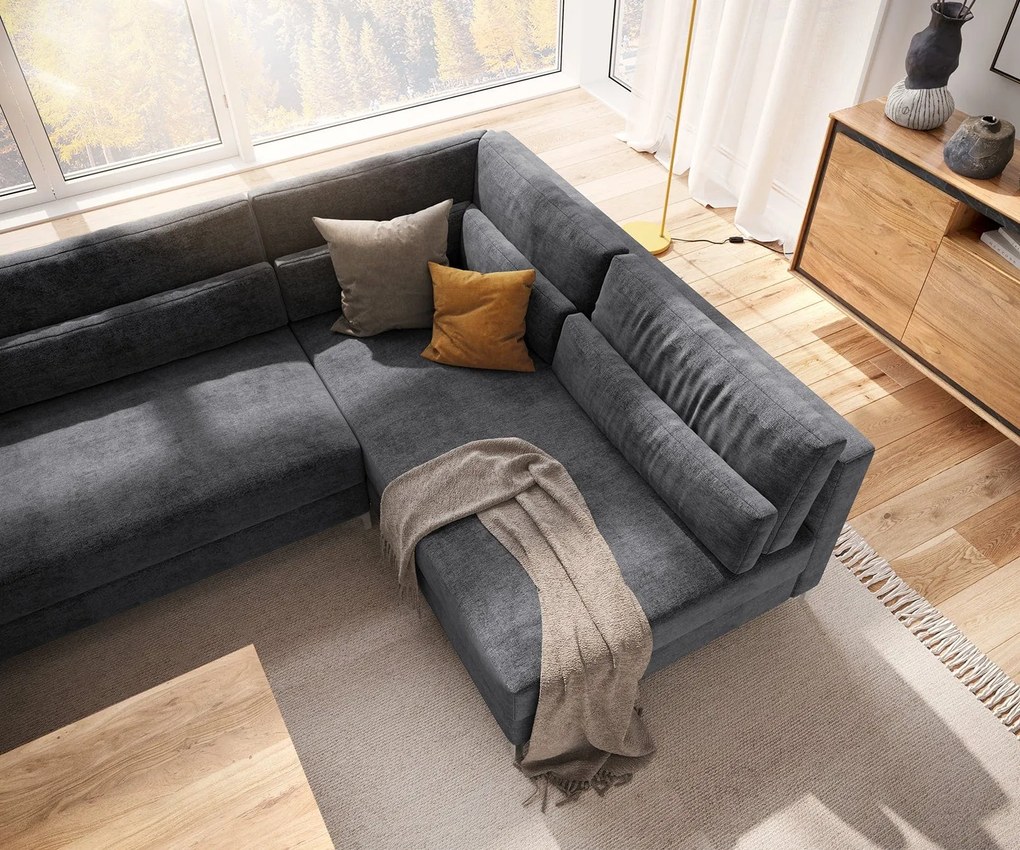Colțar modular in forma de U Julio Grafit 400x185 cm