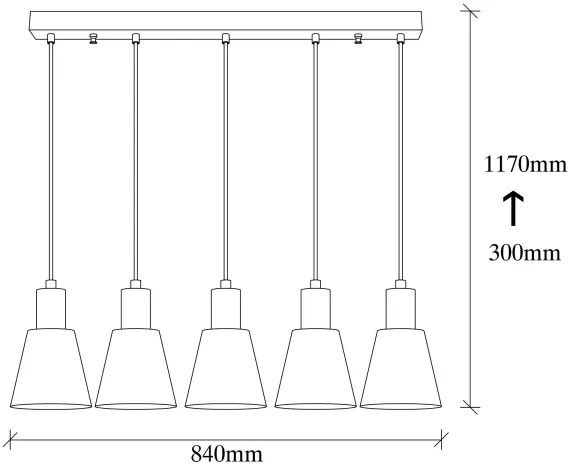 Lustră cu cablu KEM 5xE27/40W/230V neagră