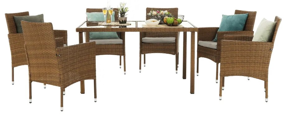 Mobilier de grădină Giselle 1+6 (ratan artificial). 808174