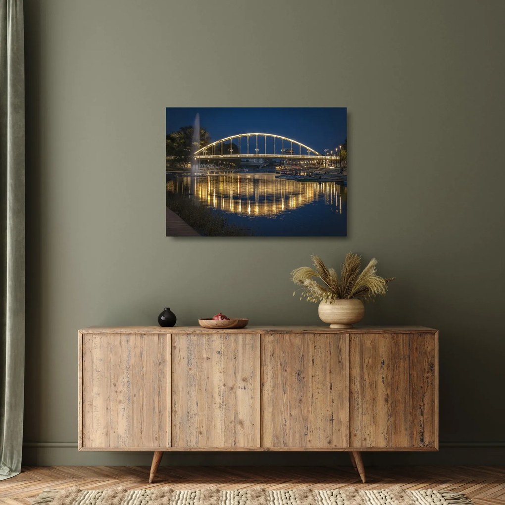 Tablou pe sticlă cu făntână arteziană (70x50 cm)