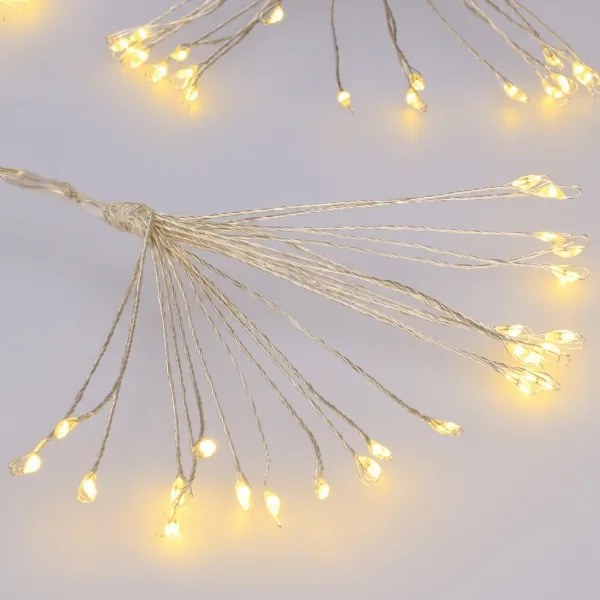 Brilagi - Instalație luminoasă LED de exterior pentru Crăciun, 150 LED, 5 m, IP44, alb cald, efect de artificii