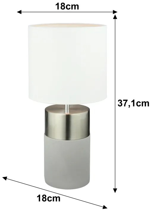 Lampa de masa Culoare Gri Deschis / Alb, QENNY TYP 19