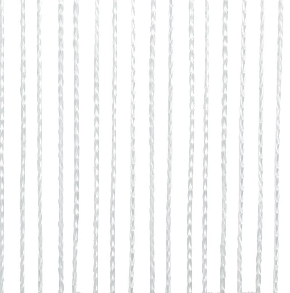 Draperii cu franjuri, 2 buc., 140 x 250 cm, alb 2, Alb, 140 cm