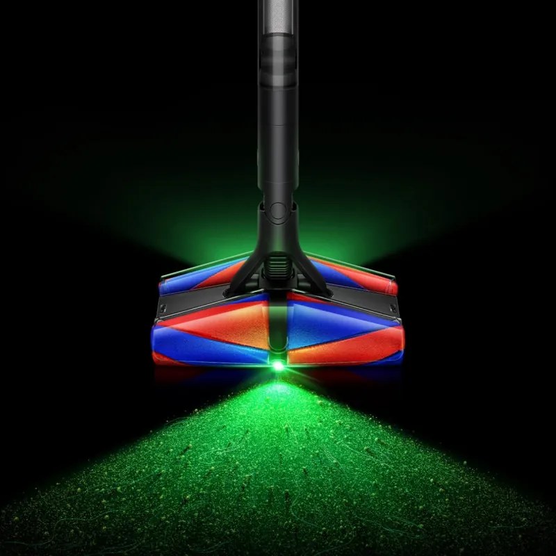 Aspirator vertical Dyson PencilVac Fluffycones 492689-01, 55 AW, 30 min, 80 ml, 140000 Hyperdymium™, design ultra-subțire, iluminare LED, negru