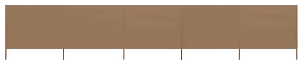 vidaXL Paravan anti-vânt cu 5 panouri, gri taupe, 600 x 160 cm textil