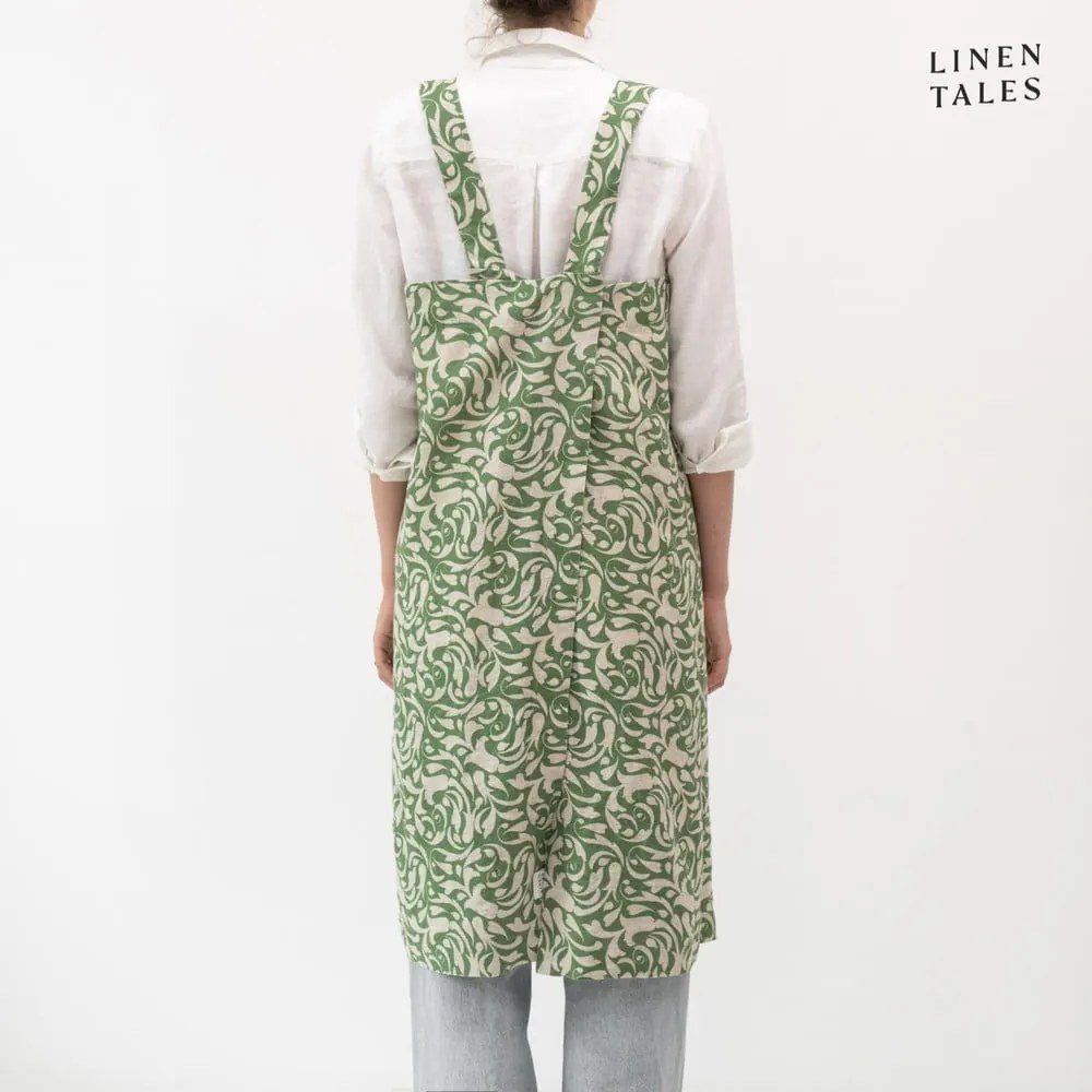 Șorț din in Evergreen Damask – Linen Tales