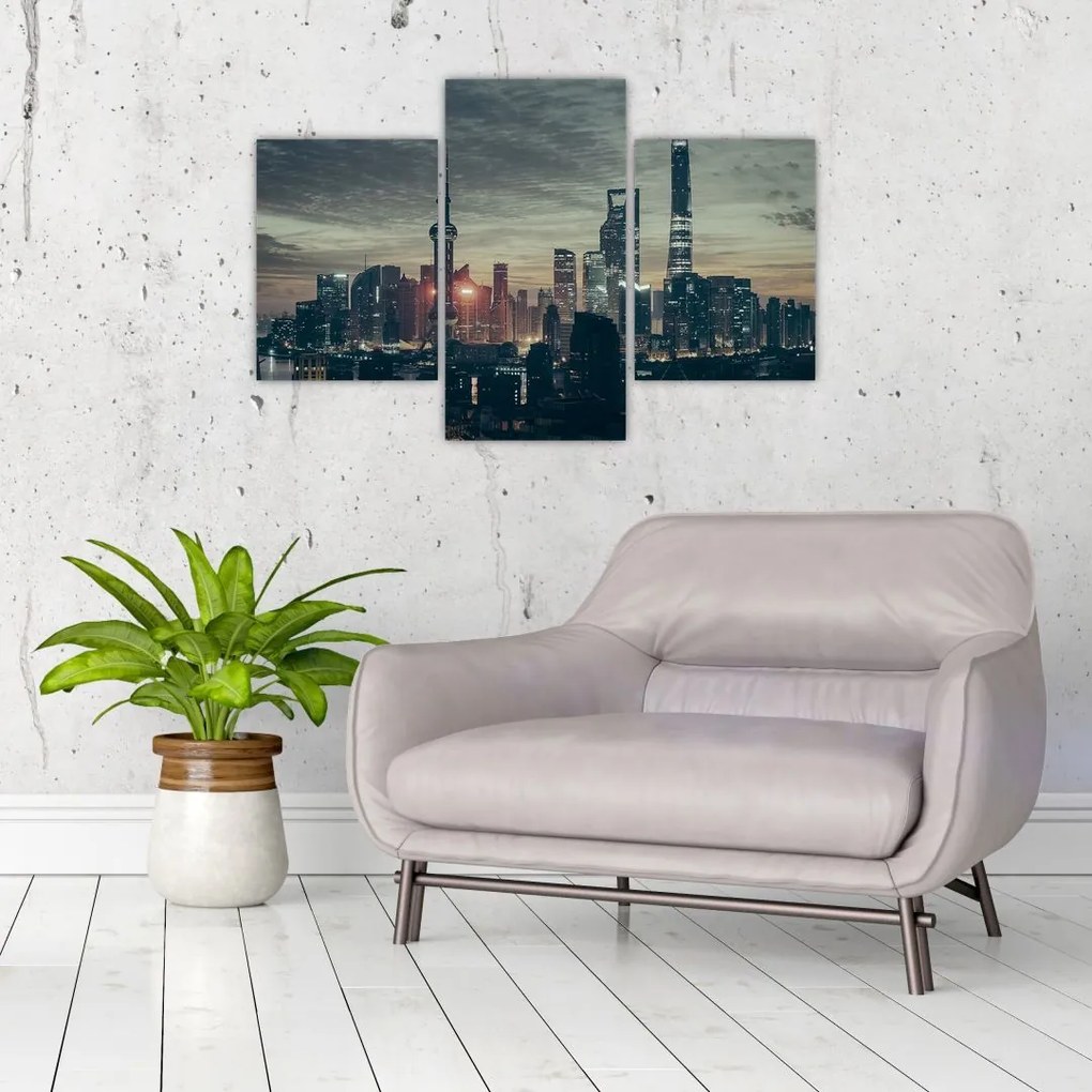 Tablou cu orașul în amurg (90x60 cm)