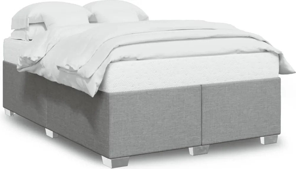 vidaXL Cadru de pat fără saltea, gri deschis, 140x200 cm, textil