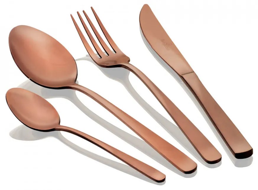 Set Tacamuri 24 piese efect satinat Rose Gold Metallic Collection Berlinger Haus BH 2353
