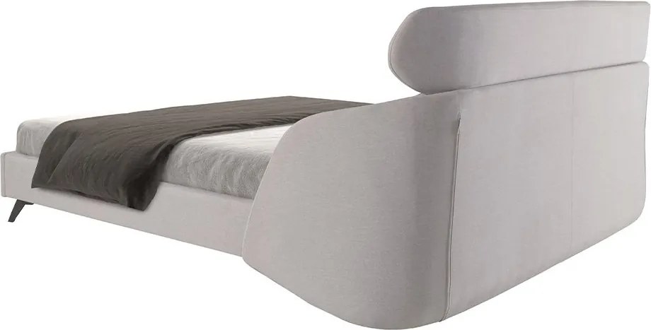 Pat dublu tapitat design LUX Light grey 180x200cm