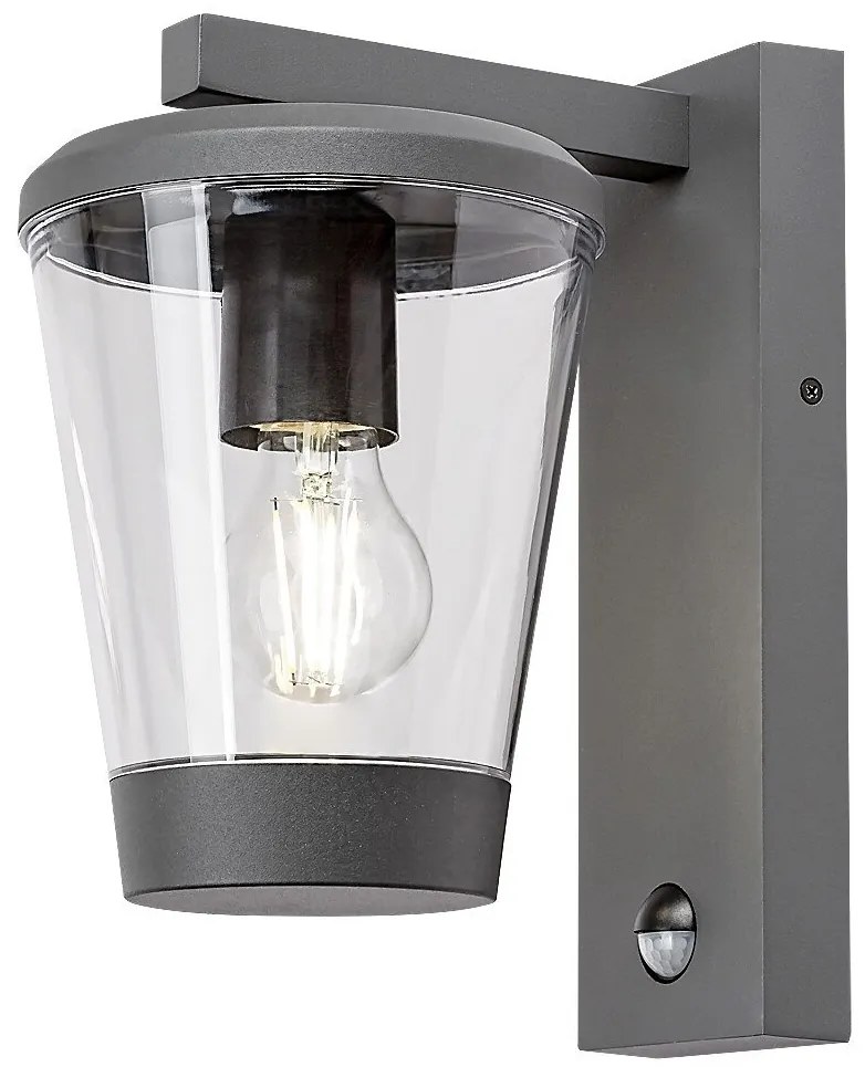Aplice de perete cu senzor de miscare pentru iluminat exterior design modern IP44 Savano antracit
