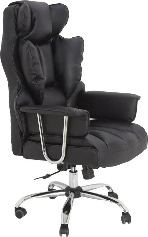 RESIGILAT- Scaun directorial cu spătar înalt și reglabil, piele ecologică, Negru