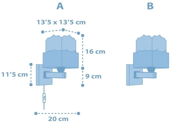 Aplică pentru copii PANDA 1xE27/60W/230V albastră Dalber 63169T