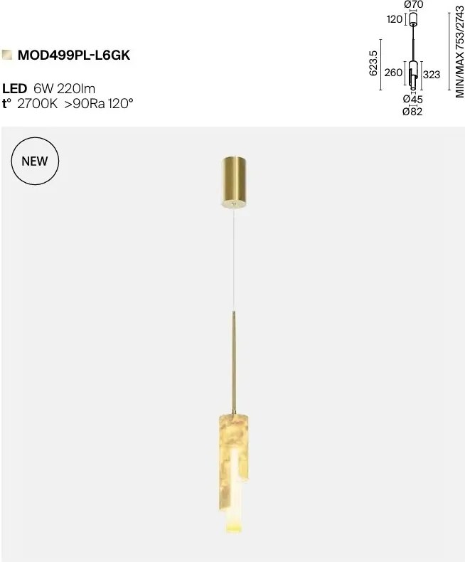 Lustra, Pendul Maris din metal auriu si scoica Capiz