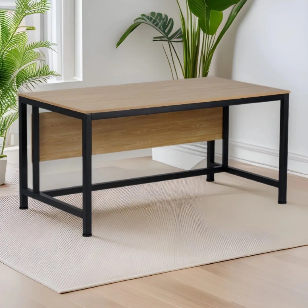 Birou, stejar/negru, 120x80 cm, KILIS NEW