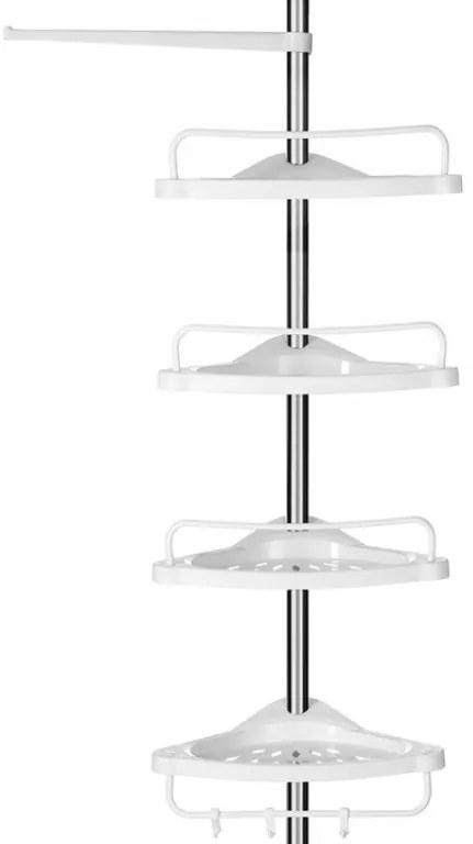 OFERTA Polita de colt pentru baie COMPACT telescopica 104-315 cm, alba II. calitate