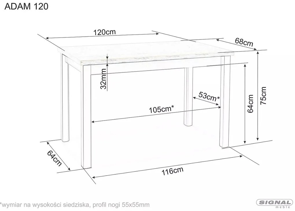 Masa Adam stejar artizan L120xl68 cm