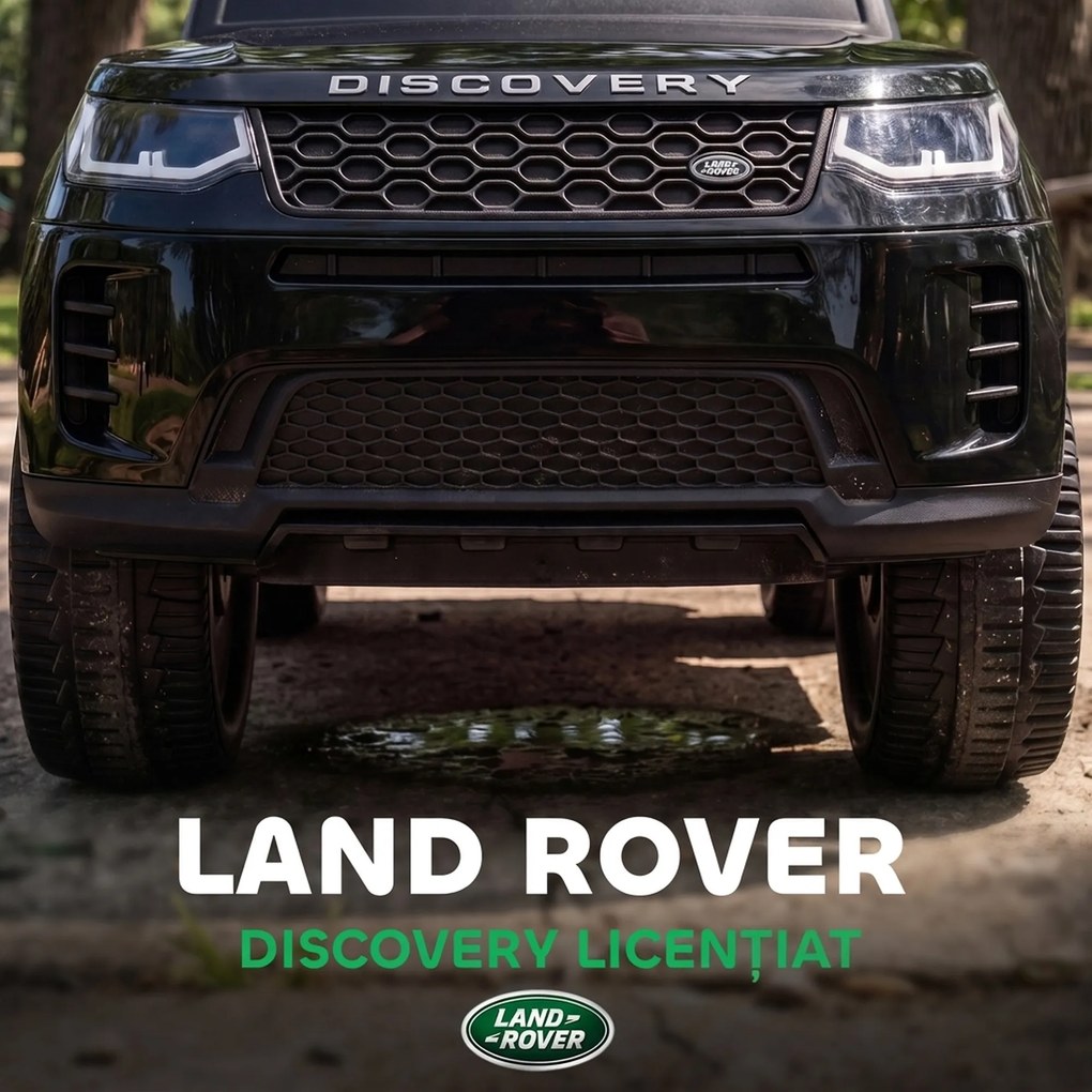 AIYAPLAY Mașinuță Ride-on Land Rover cu Mâner și Bară de Protecție, din PP și Oțel, 84 x 40 x 94,5 cm, Negru | Aosom Romania