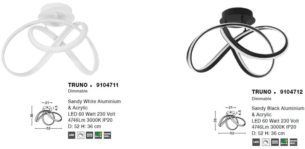 Lustra LED aplicata design modern TRUNO negru NVL-9104712