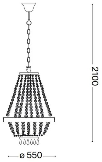 Ideal Lux - Candelabru cu cristale LED CAESAR, 12xG9/3W/230V, Ø 55 cm, auriu
