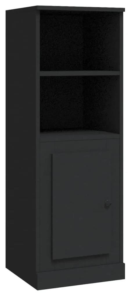 816321 vidaXL Dulap înalt, negru, 36x35,5x103,5 cm, lemn compozit