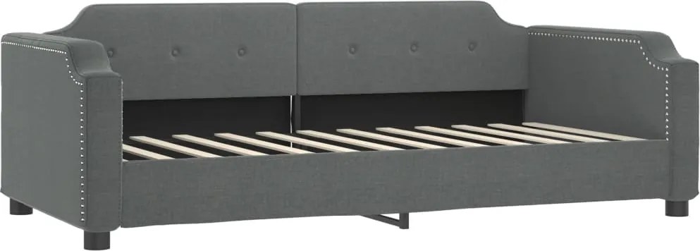 vidaXL Cadru de pat, gri închis, 100 x 200 cm, material textil