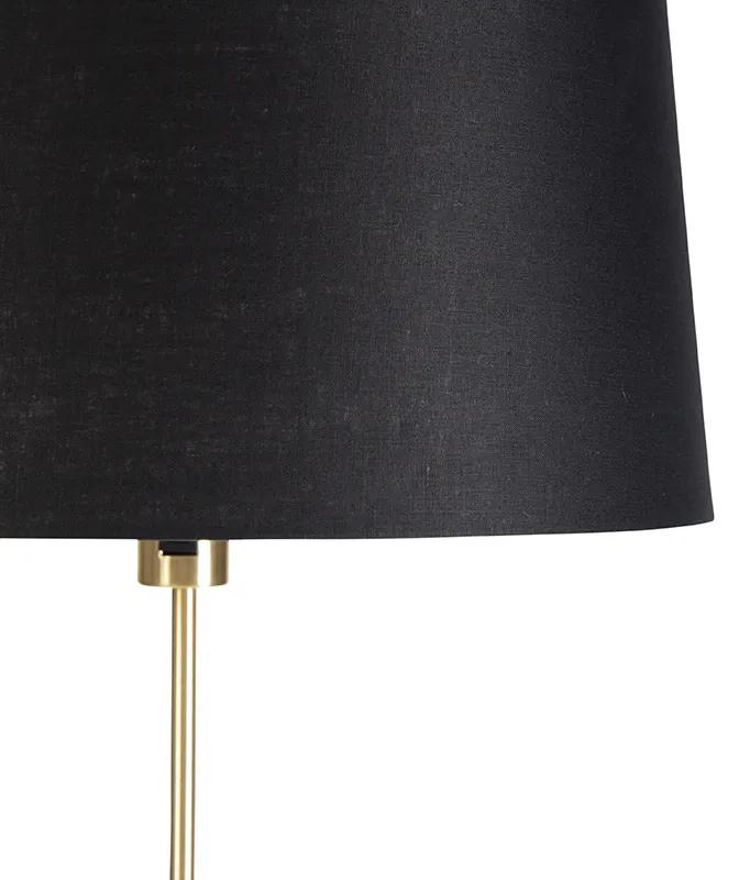 Lampă de podea auriu / alamă cu abajur de in negru 45 cm - Parte
