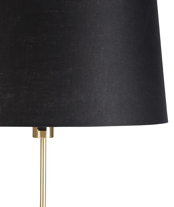 Lampă de podea auriu/alamă cu abajur din in negru 45 cm - Parte