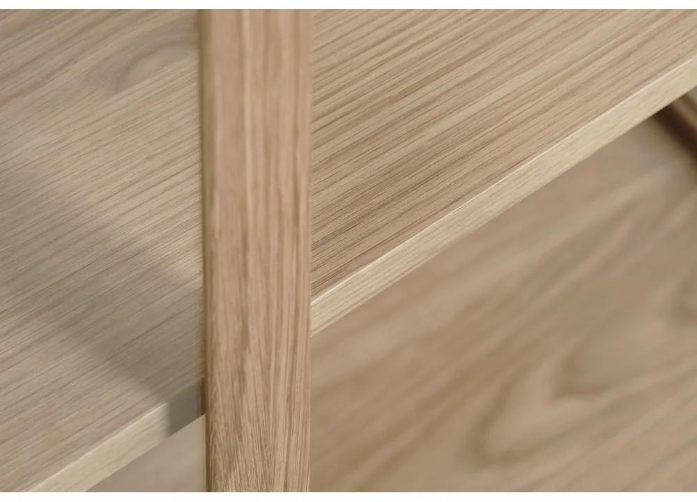 Vitrină în culoare naturală din lemn masiv de stejar 190x90 cm Elba – Unique Furniture