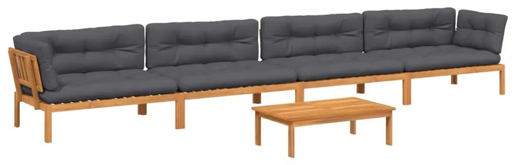 3209505 vidaXL Set canapele de grădină cu perne din paleți 5 piese lemn acacia