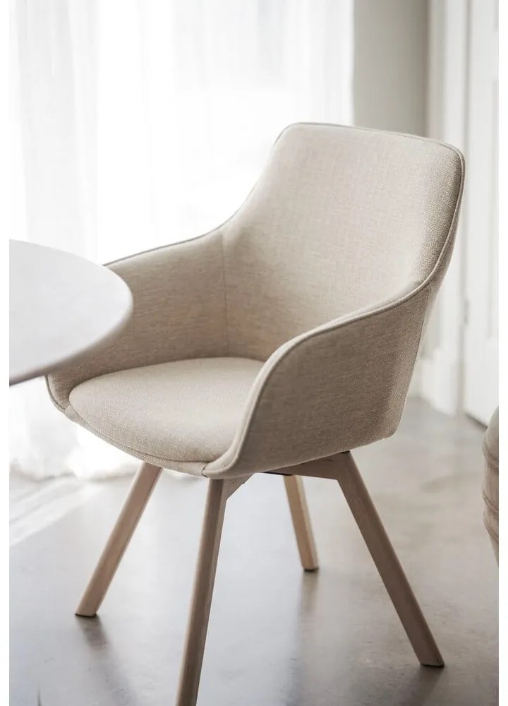 Set de scaune de sufragerie bej 2 buc. tapițat Alison – Rowico