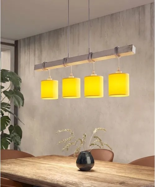 Brilagi - Lustra LED pe cablu NUBILA 4xE27/60W/230V gri/galben
