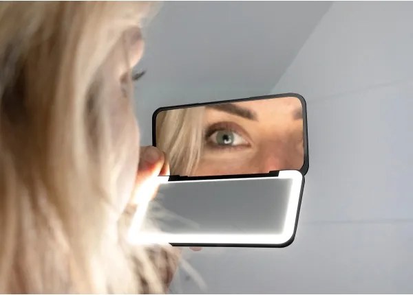 Concept KZ2020 - Oglindă cosmetică LED PERFECT SKIN 1,5W/5V 300 mAh, neagră