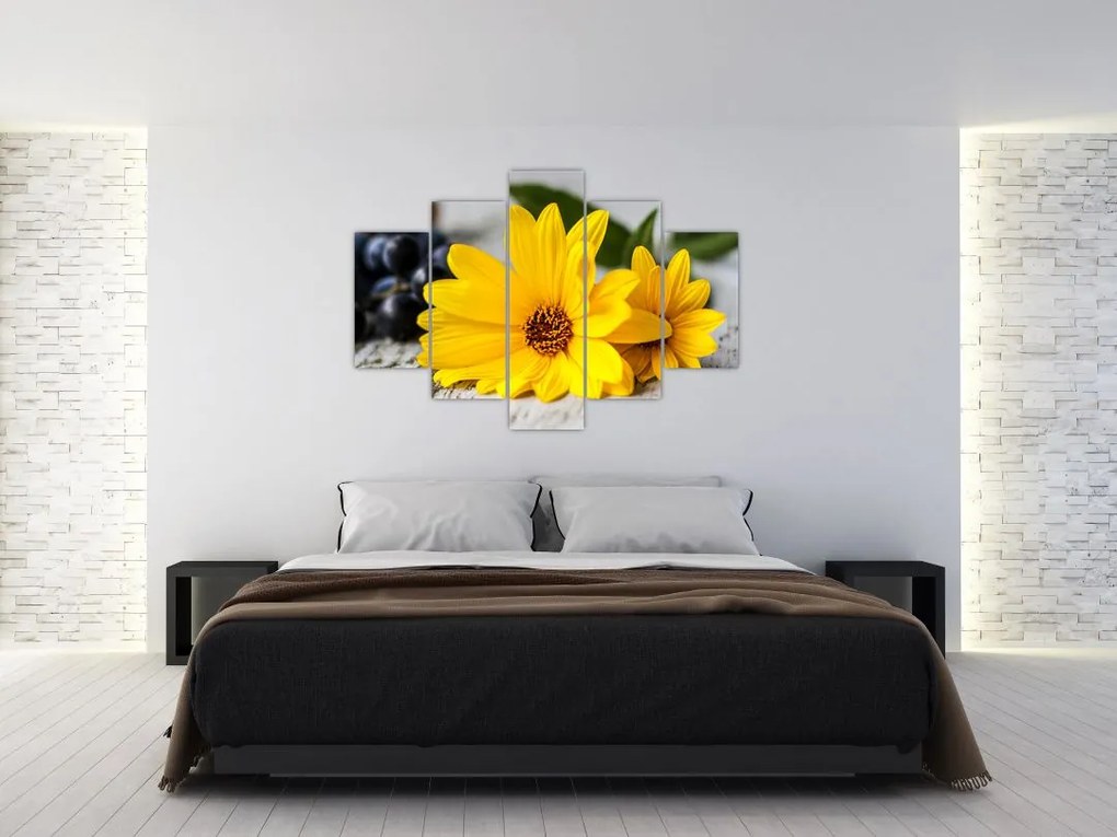 Tablou cu flori galbene (150x105 cm)