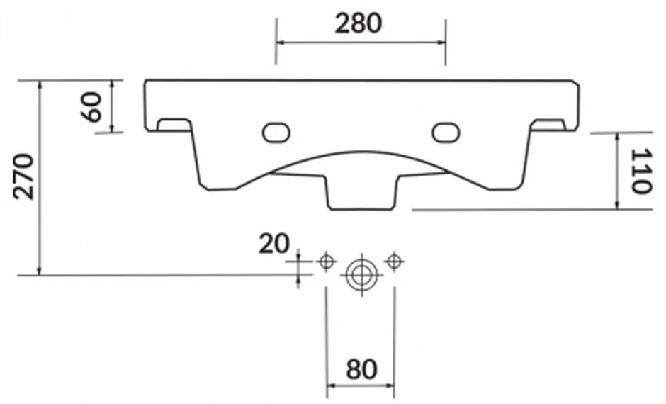 Lavoar baie pentru mobilier alb 60 cm Cersanit Moduo 600x380 mm