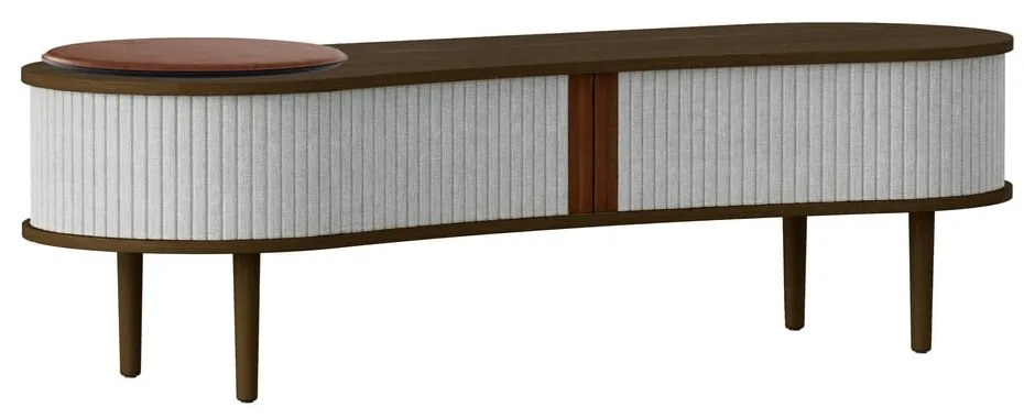 Masă TV gri/maro cu aspect de lemn de stejar 140x40 cm Audacious – UMAGE