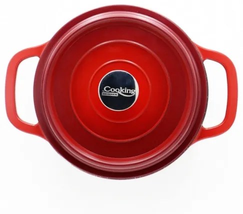 Cratita + capac Home Chef, Heinner Home, 1.2 l, aluminiu turnat, negru/rosu