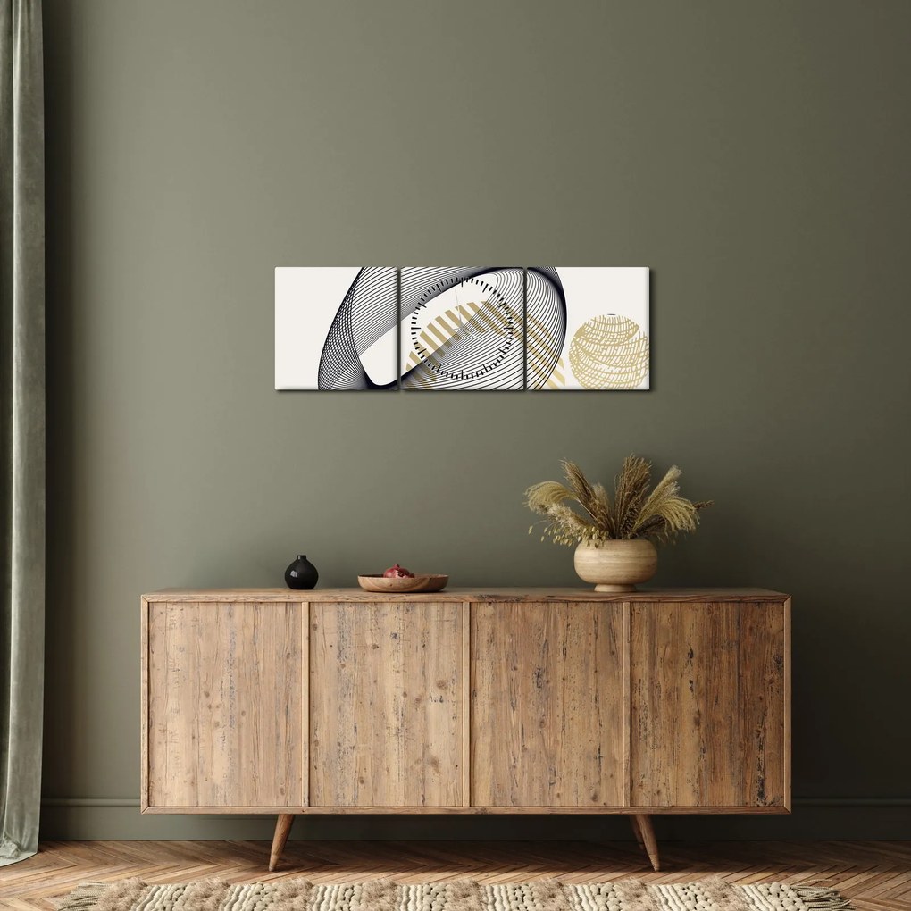 Tablou - Forme geometrice N⁰3 (cu ceas) (90x30 cm)