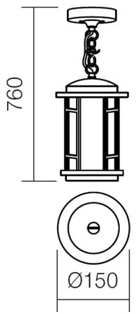 Lustră pe lanț de exterior BRISTOL 1xE327/42W230V IP23 Redo 9956
