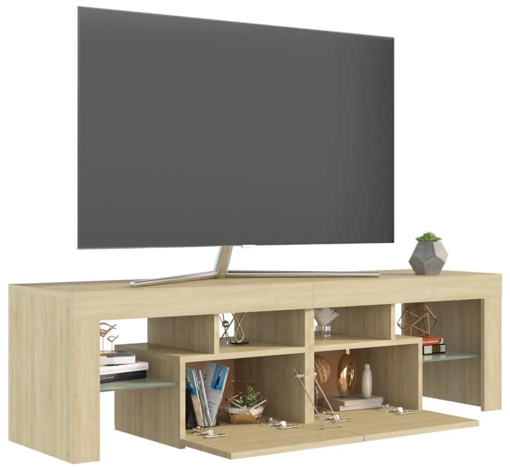 Comoda TV cu lumini LED, stejar Sonoma, 140x36,5x40 cm 1, Stejar sonoma
