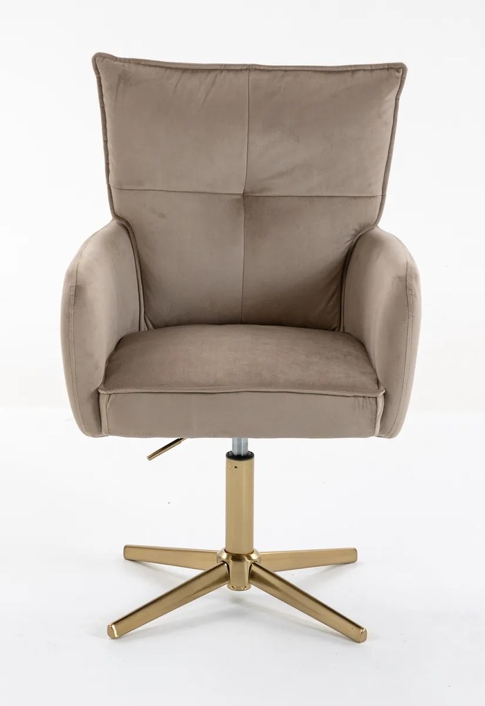 HR250CROSS Scaun Catifea Latte Bază Aurie