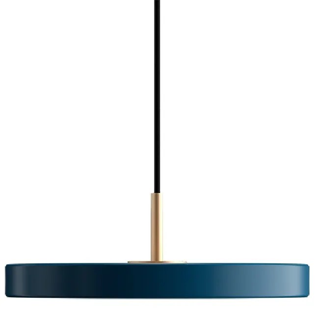 Lustra LED design scandinav Asteria mini - petrol blue/ auriu